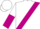 White, violet sash, blue 'bb', white and violet halved sleeves