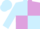 Light blue and plum quarters, plum band on  light blue sleeves, light blue cap