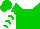 Green, white yoke, white chevrons on sleeves, green cap