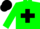 Soft green body, black cross belts, soft green arms, black cap