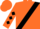 Orange, black sash, black diamonds on sleeves, orange cap