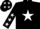 Black body, white star, black arms, white stars, black cap, white stars