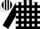 White, black blocks, black stripes on sleeves