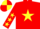 Red, yellow star, yellow stars on sleeves, quartered cap