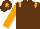 Brown, Orange epaulets and sleeves, Brown cap, Orange star