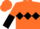 Orange, black triple diamond, halved sleeves, Orange cap