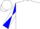 White, blue 'p' in blue horseshoe, white horseshoes on blue and white diagonal quartered sleeves