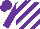Purple and white diagonal stripes, purple sleeves and cap