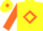Yellow, orange diamond, yellow fm, orange sleeves, yellow diamond hoop