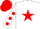 White, Red star, White sleeves, Red spots, Red cap