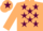 Beige, Maroon stars, Beige sleeves, Beige cap, Maroon star