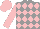 Grey body, pink diamonds, pink arms, pink cap