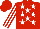 Red, white stars, red stripes on white sleeves