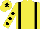 Yellow, Black braces, Yellow sleeves, Black spots, Yellow cap, Black star