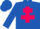 Royal blue, hot pink cross of lorraine, hot pink band on slvs