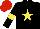 Black, Yellow star and armlets, Red cap