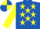 Royal blue, yellow stars, yellow sleeves, quartered cap