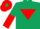 Dark green, red inverted triangle, halved sleeves, red cap, dark green diamond