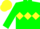 Green Body, Yellow Triple Diamond, Green Arms, Yellow Cap