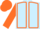 Light blue, orange seams on sleeves, orange cap