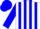 White body, blue striped, blue arms, blue cap