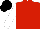 Red body, white arms, black cap