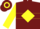 Burgundy, yellow diamond ,yellow hoop on sleeves