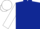 Dark blue body, white arms, white cap, red striped