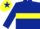 Dark blue, yellow hoop, yellow armlet, yellow cap, dark blue star