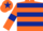 Orange, Dark Blue hoops, armlets and star on cap