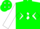 Green, white diamond hoop, green diamonds on white sleeves