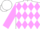 White and lilac diamonds, lilac sleeves, white cap