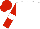 WHITE, red sleeves, white armlet, red cap