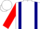 White, navy blue braces, red slvs
