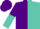 Purple and turquoise halves