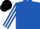 Royal Blue, Rust and White striped sleeves, Black cap