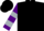 Black, purple and silver 'jh', purple and silver bars on sleeves