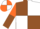Brown and White (quartered), Orange and Brown halved sleeves, White and Orange quartered cap