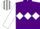 Purple, White triple diamond and sleeves, Grey and White striped cap