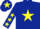 Dark blue, yellow star, yellow stars on sleeves, yellow star on cap