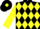 Black & yellow diamonds, yellow sleeves, yellow diamond on cap