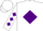 White, purple diamond, purple diamonds on sleeves, white cap