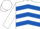 White & royal blue chevrons, white sleeves & cap