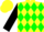 Yellow, green diamonds, black sleeves