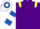 Purple, yellow epaulettes, white & royal blue hooped sleeves & cap