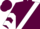 Maroon, white sash, white chevrons on sleeves