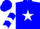 Blue, white star, blue eb brand, white sleeves, blue chevrons