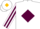 White, gold diamond framed 'g' on maroon diamond, maroon diamond stripe on sleeves