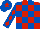 Red and Royal Blue check, Royal Blue sleeves, Red diamonds, Royal Blue cap, Red star