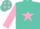 Turquoise,pink star,turquoise stars on pink sleeves